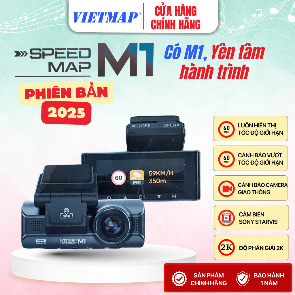 Camera hành trình cảnh báo giao thông VIETMAP Speed Map M1