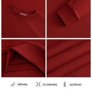 Set Bộ Nỉ Nữ Thu Đông CHEPOL Cổ Tròn, In Chú Gấu, Chất Nỉ Nhung Cao Cấp ( Áo Sweater Đỏ Đô + Chân Váy Ngắn Đen)-CP_16665