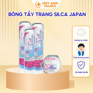 [140 Miếng] Bông Tẩy Trang SILCA JAPAN Cotton Tự Nhiên Mềm Mịn, Không Xơ Bông Thấm Hút Nhanh.
