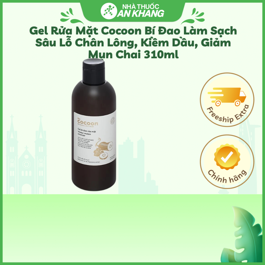 Gel rửa mặt Cocoon Bí Đao làm sạch sâu lỗ chân lông, kiềm dầu, giảm mụn chai 310ml