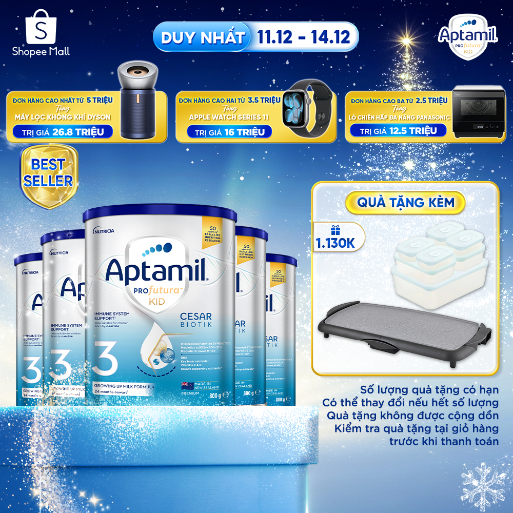 [Hỏa tốc - 0Đ] CB 5 Sữa bột Aptamil Profutura Kid Cesarbiotik New Zealand số 3 - Synbiotic độc quyền cho bé từ 2-6 tuổi