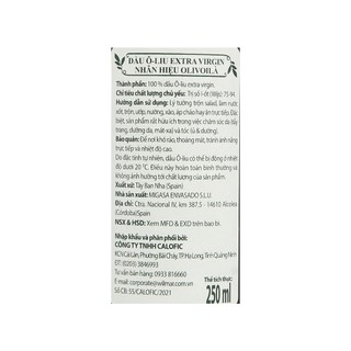 Dầu olivoila extra virgin nguyên chất - Nhập khẩu 100%