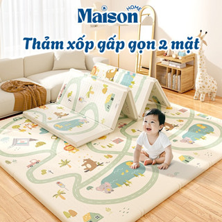 [SIÊU DÀY] Thảm Xốp Gấp Gọn 2 Mặt Cho Trẻ Ngồi Chơi MAISON, Thảm Tập Bò Dày 2 CM Êm Ái Cho Bé