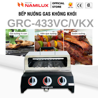 Bếp Nướng Gas Không Khói GRC-433VC/VKX - Bếp 3 Họng Lửa - Các Đầu Đồt Bật Tắt Linh Hoạt Tiết Kiệm Gas - Nướng Nhanh