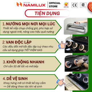 Bếp Nướng Gas Không Khói GRC-433VC/VKX - Bếp 3 Họng Lửa - Các Đầu Đồt Bật Tắt Linh Hoạt Tiết Kiệm Gas - Nướng Nhanh
