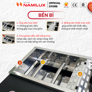 Bếp Nướng Gas Không Khói GRC-433VC/VKX - Bếp 3 Họng Lửa - Các Đầu Đồt Bật Tắt Linh Hoạt Tiết Kiệm Gas - Nướng Nhanh