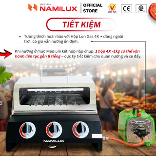 Bếp Nướng Gas Không Khói GRC-433VC/VKX - Bếp 3 Họng Lửa - Các Đầu Đồt Bật Tắt Linh Hoạt Tiết Kiệm Gas - Nướng Nhanh