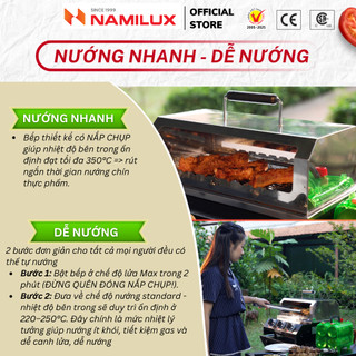 Bếp Nướng Gas Không Khói GRC-433VC/VKX - Bếp 3 Họng Lửa - Các Đầu Đồt Bật Tắt Linh Hoạt Tiết Kiệm Gas - Nướng Nhanh