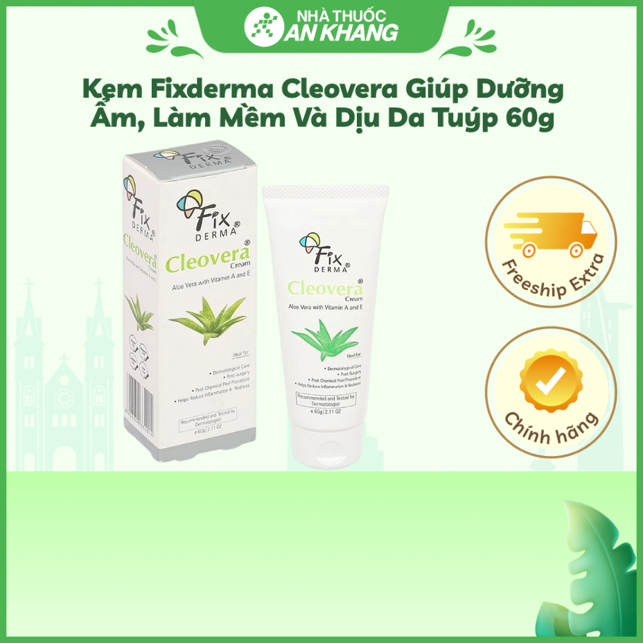 Kem Fixderma Cleovera giúp dưỡng ẩm, làm mềm và dịu da tuýp 60g