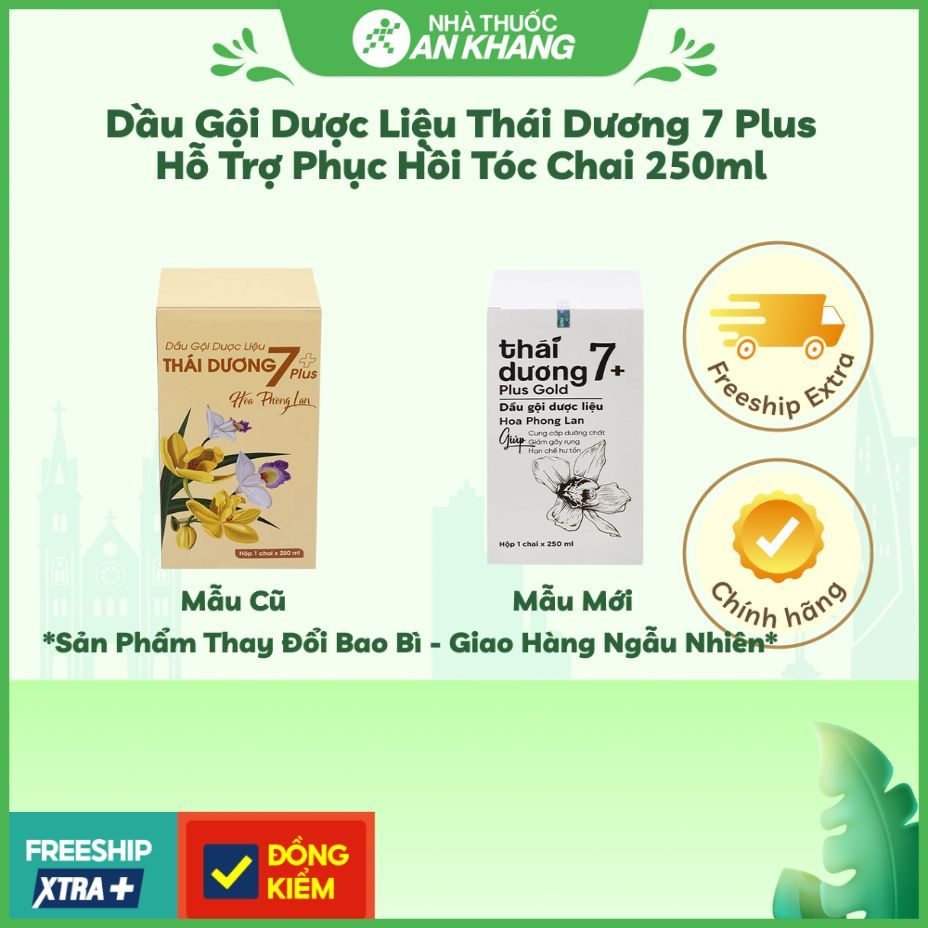 Dầu Gội Dược Liệu Thái Dương 7 Plus hỗ trợ phục hồi tóc chai 250ml