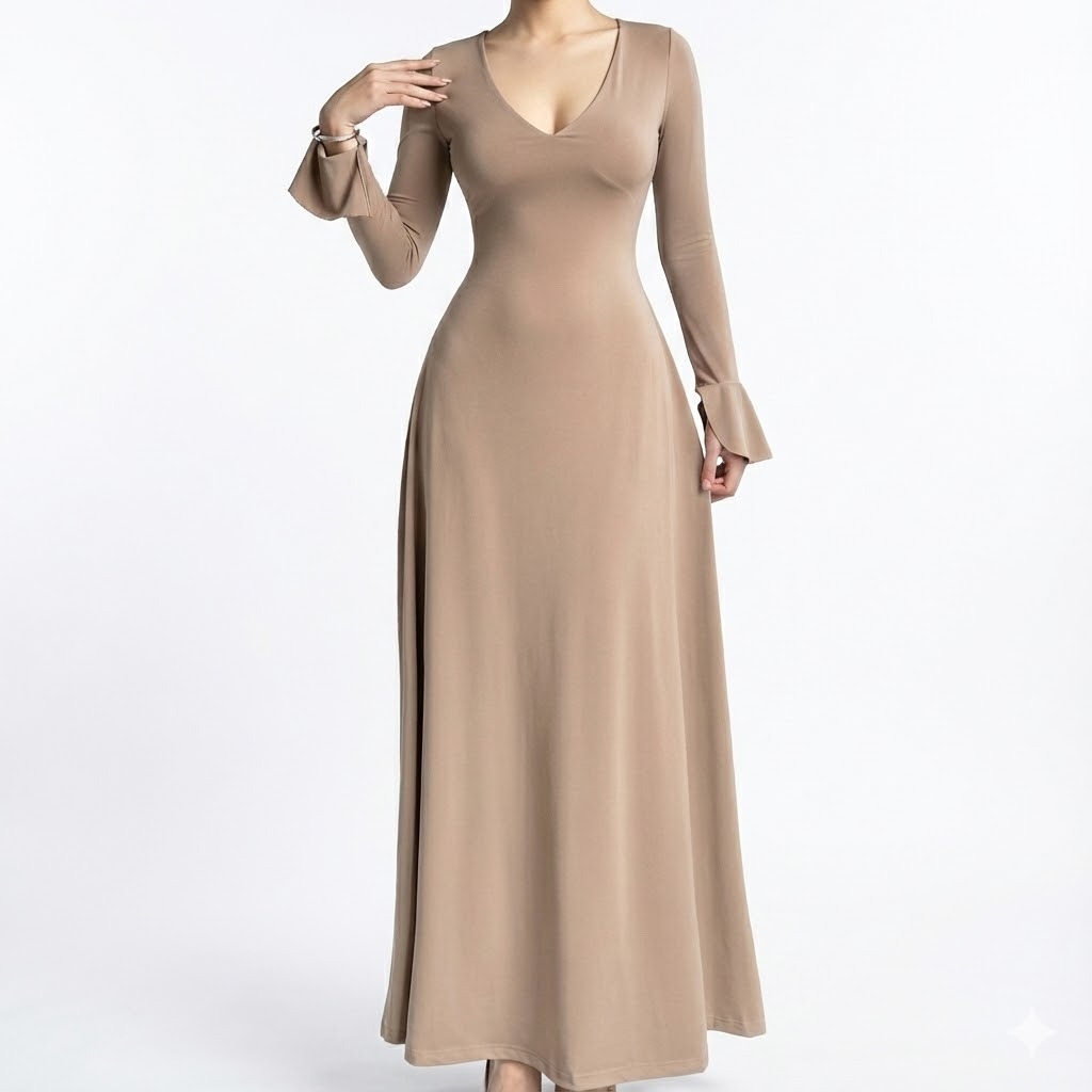 Đầm body nữ cổ kín sát nách dáng tank top, chân váy xòe nhẹ dự tiệc Yourname Dress YN204