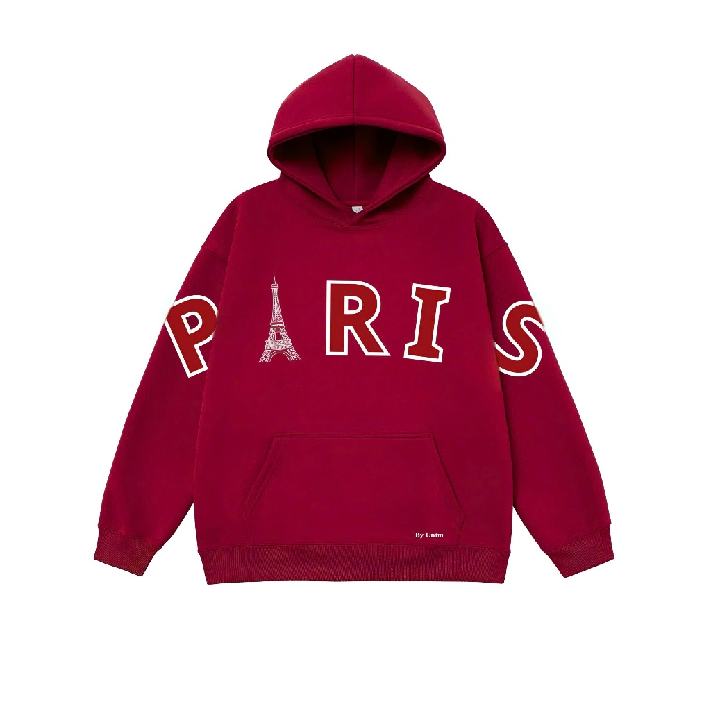 Áo Hoodie Paris Unim Dài Tay Chất Liệu Nỉ Cao Cấp Hình In Sắc Nét Chống Bong