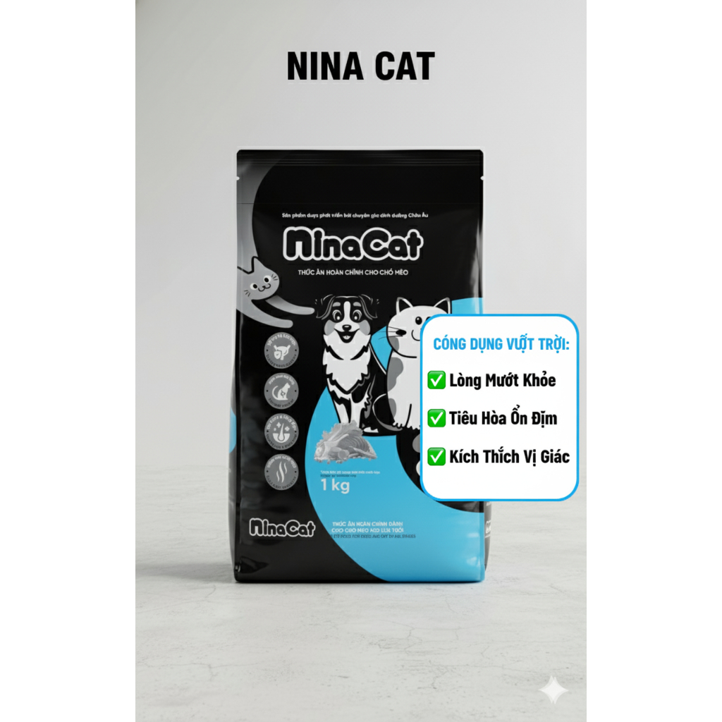 GIÁ HỦY DIỆT HẠT MÈO MIX RUỐC NINA CAT 1 KG SIÊU HỜI