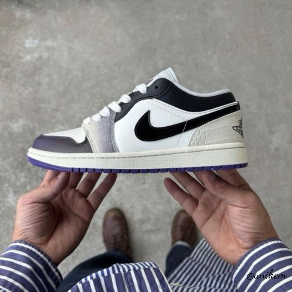 Giày Thể Thao Rắn Đế Tím Nam Nữ, Giày Sneaker Cổ Thấp Nam Nữ Dễ Phối Đồ || JA 07