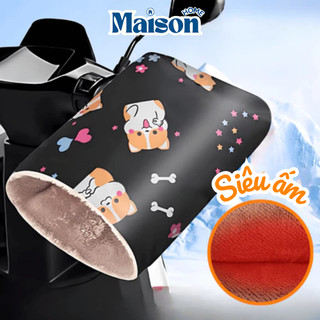 Găng Tay Đi Xe Máy Mùa Đông Nam Nữ Lót Lông Dày Giữ Ấm MAISON Phù Hợp Mọi Loại Xe Máy An Toàn