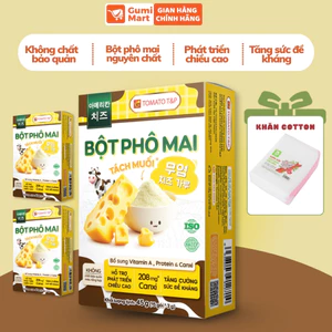 Combo 3 Hộp Bột Phô Mai Tách Muối Tomato T&P Cho Bé Ăn Dặm – 45 Gói 3g Dinh Dưỡng, An Toàn - 3EB45