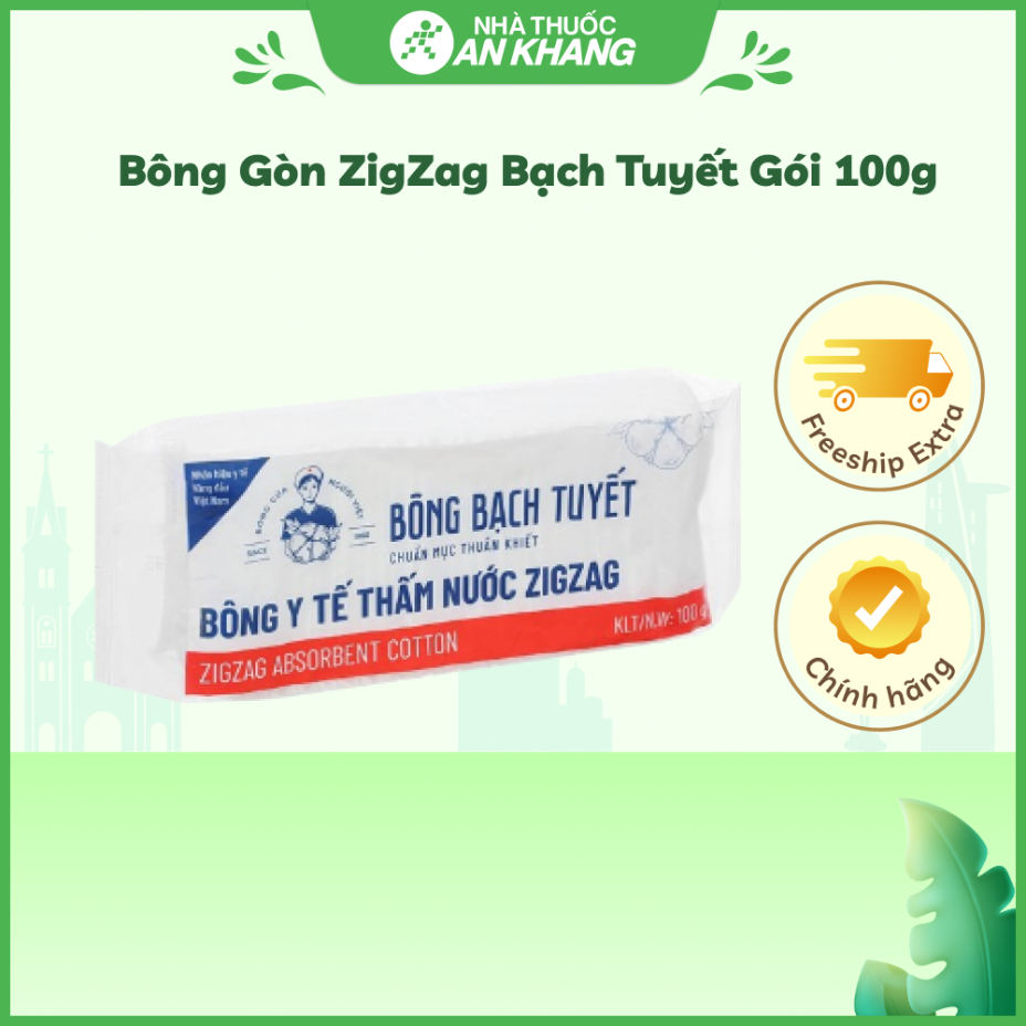Bông gòn ZigZag Bạch Tuyết gói 100g