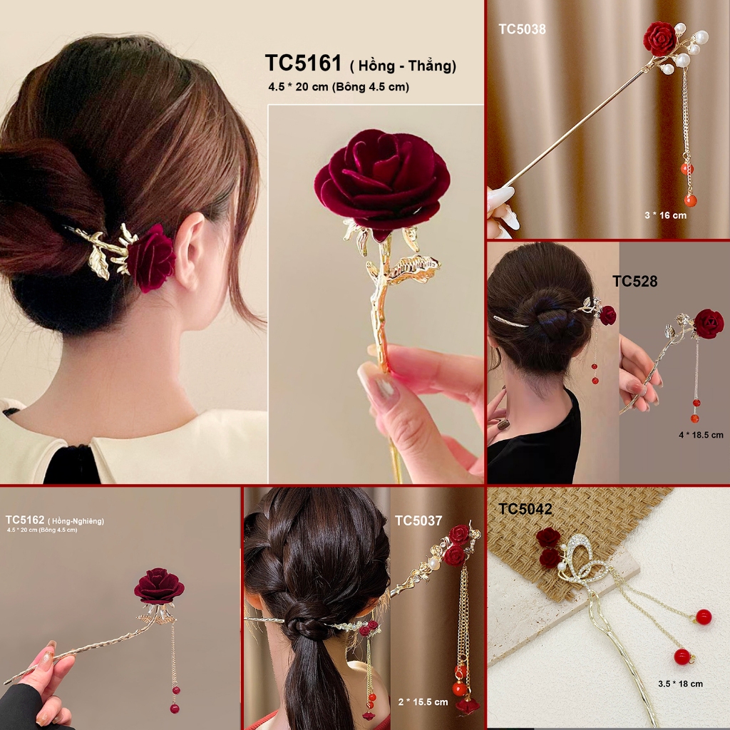 GOTI - Trâm Cài Tóc Phong Cách Cổ Điển, Cổ Trang, Hiện Đại Phụ Kiện Trang Trí Dành Cho Nữ TC509