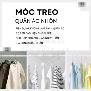 Móc nhôm 300gr treo quần áo người lớn bền chắc không cong vênh nhẹ thoáng giúp giữ form áo tốt