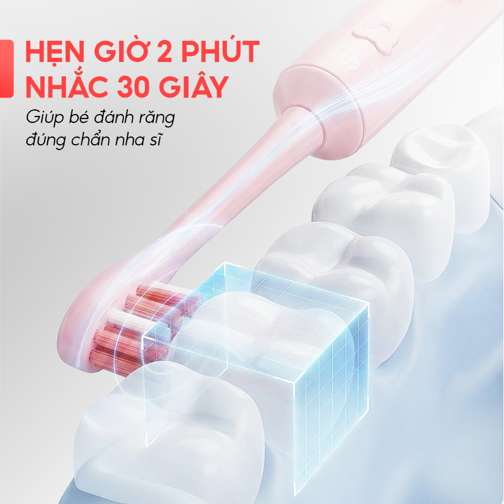 Bàn Chải Điện Cho Bé Sóng Âm Sonic LUHAN LIFE , Bàn Chải Đánh Răng Điện Trẻ Em Lông Mềm Đa Năng IPX7