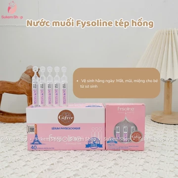 Nước Muối Sinh Lý, Nước Muối Fysioline 40 Ống Màu Hồng Vệ Sinh Cho Bé