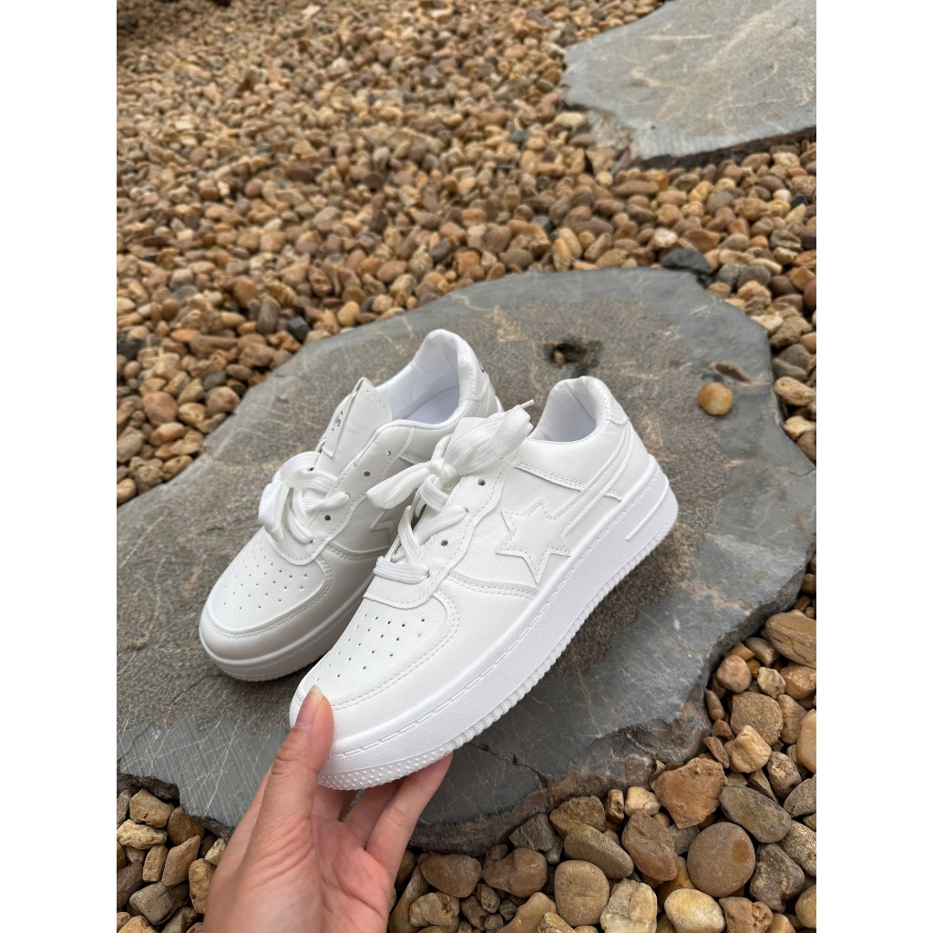 Giày Thể Thao Nữ Đế Cao 5cm Form Basic – Sneaker Trắng Hottrend 2025 – Êm – Nhẹ – Dễ Phối – Tiệm Giày Anh