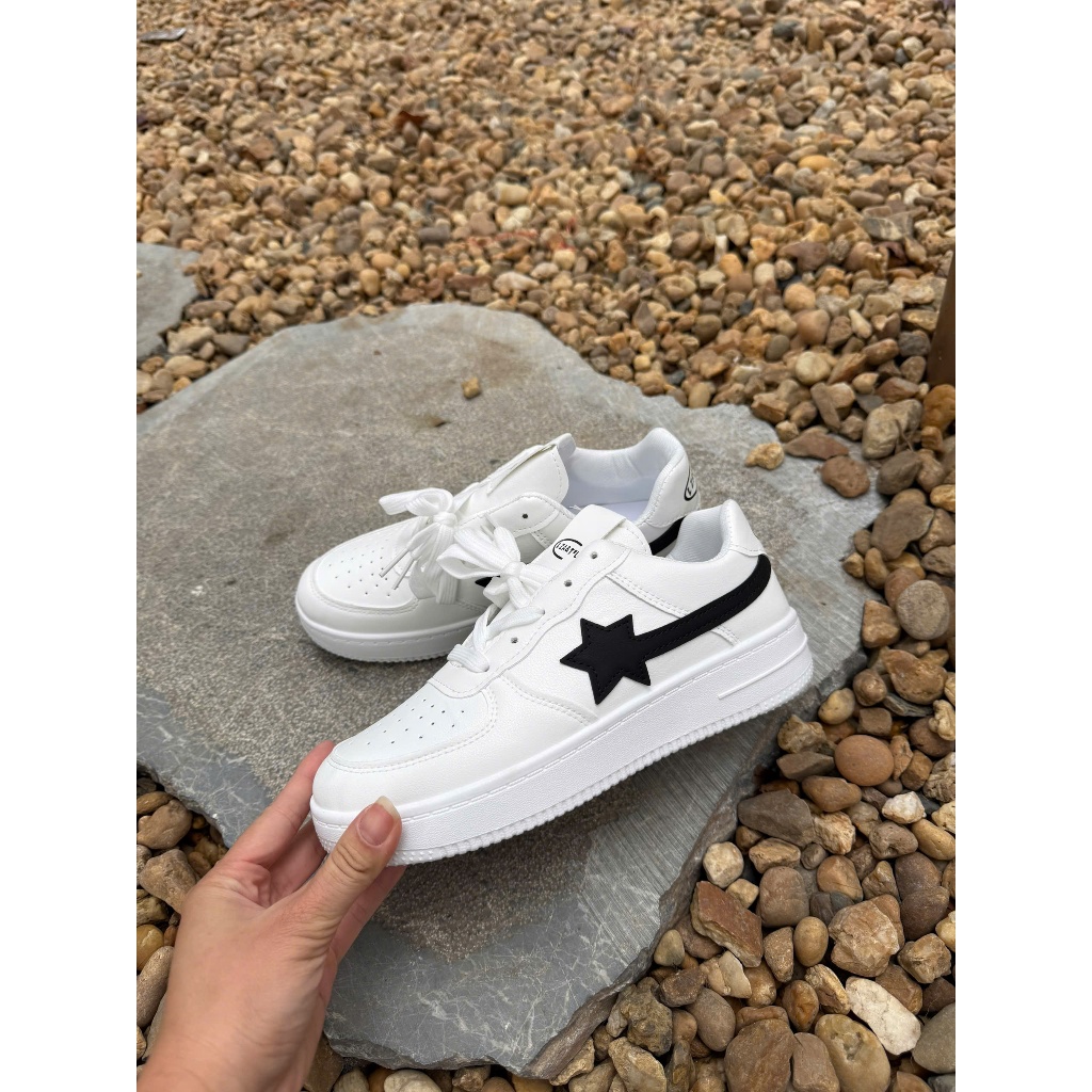 Giày Thể Thao Nữ Đế Cao 5cm Form Basic – Sneaker Trắng Hottrend 2025 – Êm – Nhẹ – Dễ Phối – Tiệm Giày Anh