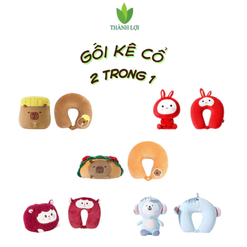 Gối Kê Cổ Biến Hình 2 trong 1 - Gối Du Lịch, Gối Văn Phòng, Gối Chữ U Hạt Xốp Siêu Mềm Giảm Mỏi Cổ
