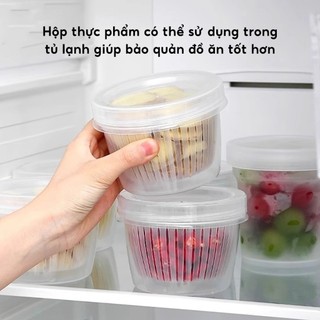 AMZO_HỘP ĐỰNG HÀNH TỎI TÁCH NƯỚC ĐỂ TỦ LẠNH-HỘP NHỰA CÓ LỖ THOÁT NƯỚC VÀ NẮP KÍN TIỆN LỢI