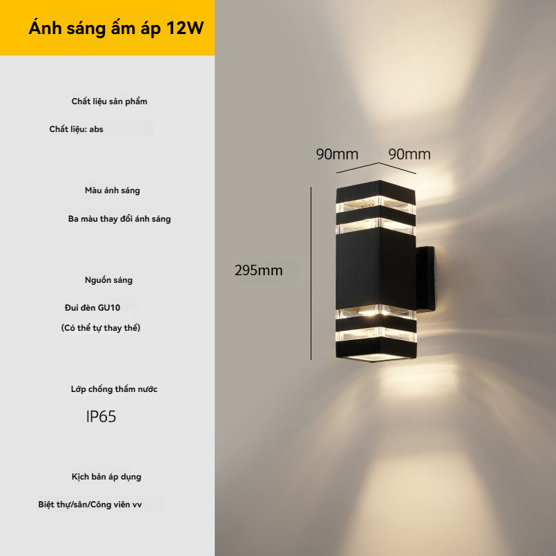Đèn Tường LED Đầu Kép Cao Cấp, Ánh Sáng Ấm 12W E27, Đèn Trang Trí Nhà Ở Hiện Đại 220V