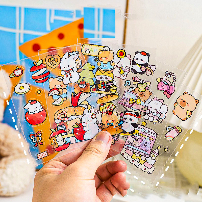 Tấm Sticker Nhựa Trong Hình Gấu Trúc Panda Siêu Cute - Decal Dán Trang ...