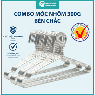 Combo móc nhôm 300gr treo quần áo bền chắc không cong vênh nhẹ thoáng giúp giữ form trang phục tốt