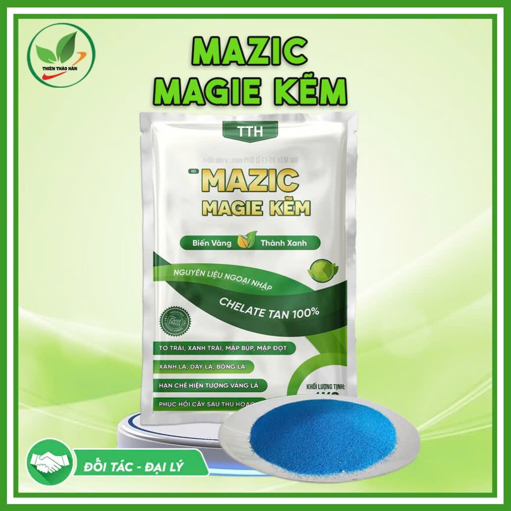 Phân bón Mazic Magie Kẽm (Phú sĩ FJ-09): Bí quyết phục hồi vàng lá, tăng chồi cực mạnh, Gói 1Kg