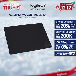 Bàn di, lót chuột gaming Logitech G740 - Đế cao su, ma sát tốt, chống trượt