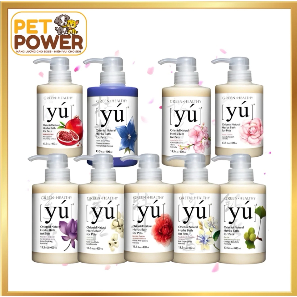 Dầu Tắm Yú 400ml Cho Chó Mèo – Thơm Lâu, Nhiều Mùi Hương – Hàng Chính Hãng Nguyên Seal
