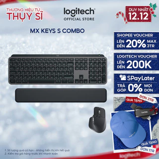 Combo Chuột & Bàn Phím Bluetooth không dây Logitech MX Keys S Combo - Có gác tay, Chiếu sáng, USB-C