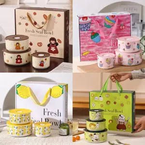 🎂 Bộ Đồ Ăn Gốm Sứ Hoạt Hình Bánh Ngọt – Bát Cơm, Bát Mì Dùng Lò Vi Sóng – Hộp Quà Dễ Thương 🎂