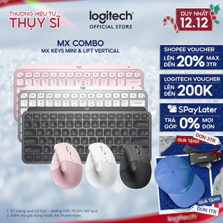 Combo Bàn phím Logitech MX Keys Mini và Chuột Logitech Lift Vertical - Bluetooth, USB Logi Bolt
