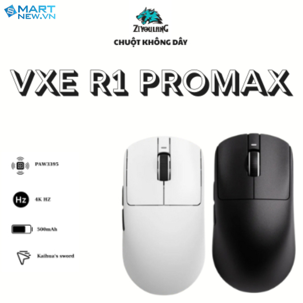Chuột không dây gaming VXE R1 Pro Max - PAW3395 - 4k HZ Polling rate ...
