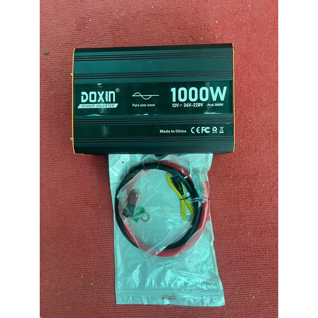 Bộ biến tần DOXIN 12V, 24v sang 220V công suất 1000W ,1500w, 2000w tích hợp cổng sạc USB dùng bình ắc quy và năng lượng.