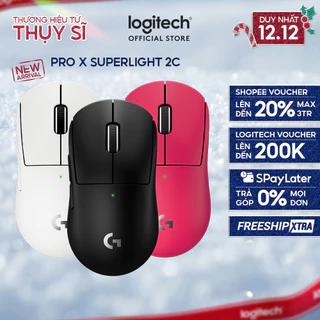 Chuột Gaming không dây Logitech G PRO X SUPERLIGHT 2c - Chuẩn Pro-Grade, Nhẹ 51g, sạc USB-C, cảm biến 44K DPI