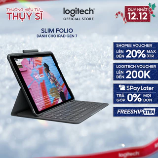 Bao da kèm bàn phím Logitech Slim Folio kết nối bluetooth dành cho iPad Gen7, Gen 8 và Gen 9