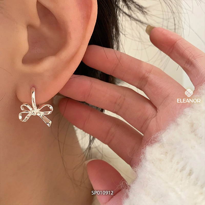 Bông tai nữ chuôi bạc 925 Eleanor Accessories hình nơ phụ kiện trang sức khuyên tai 10912