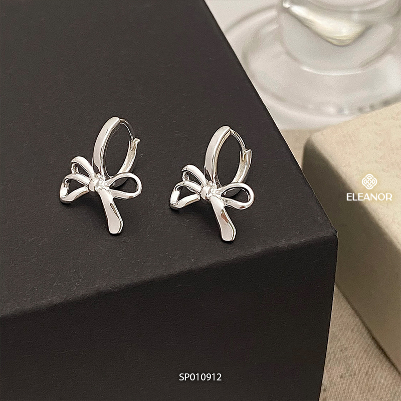 Bông tai nữ chuôi bạc 925 Eleanor Accessories hình nơ phụ kiện trang sức khuyên tai 10912