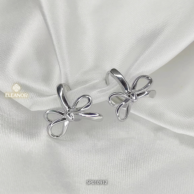 Bông tai nữ chuôi bạc 925 Eleanor Accessories hình nơ phụ kiện trang sức khuyên tai 10912