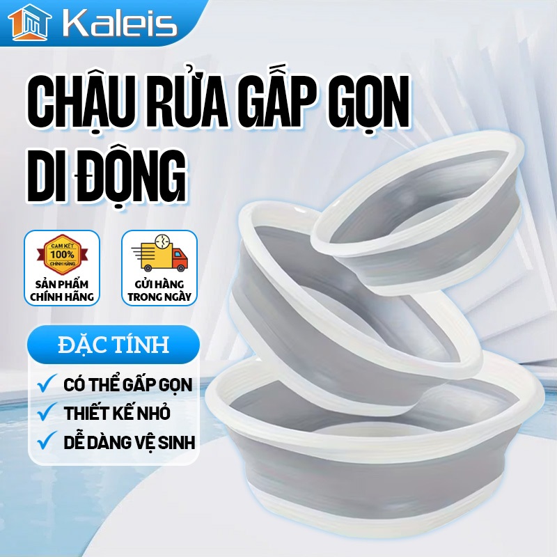 Kaleis Chậu Gấp Gọn Silicon Đa Năng Cho Gia Đình – Rửa Rau Củ Quả, Thau Rửa Mặt Bé, Gọn Nhẹ Tiện Dụng