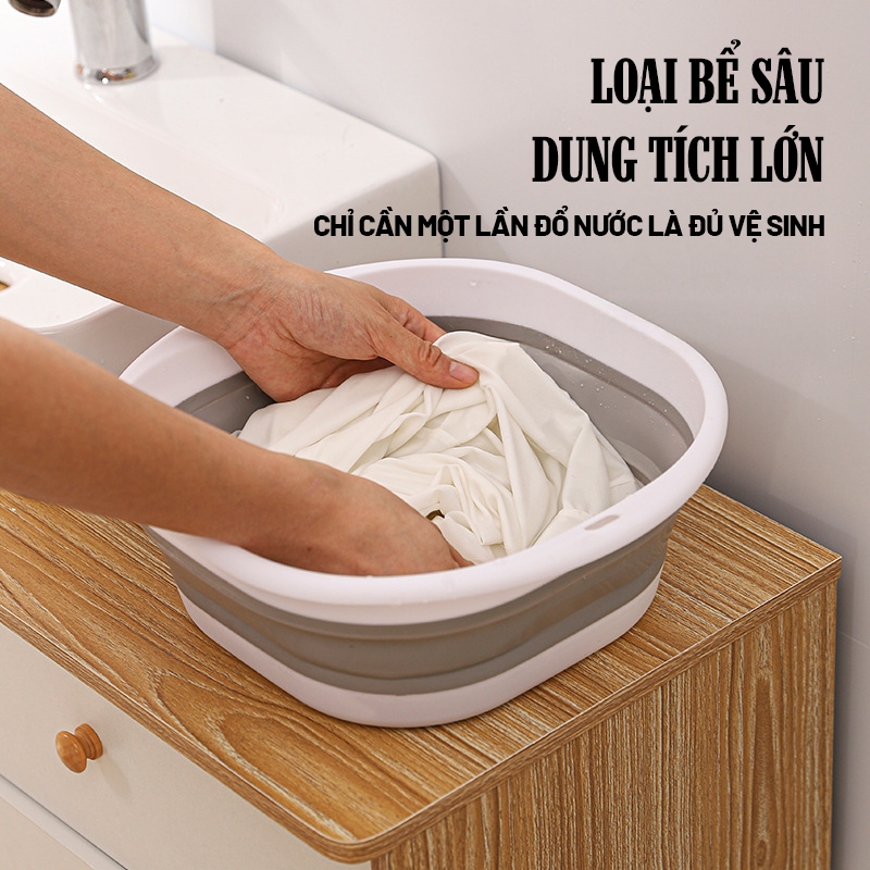 Kaleis Chậu Gấp Gọn Silicon Đa Năng Cho Gia Đình – Rửa Rau Củ Quả, Thau Rửa Mặt Bé, Gọn Nhẹ Tiện Dụng