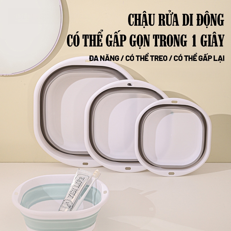 Kaleis Chậu Gấp Gọn Silicon Đa Năng Cho Gia Đình – Rửa Rau Củ Quả, Thau Rửa Mặt Bé, Gọn Nhẹ Tiện Dụng