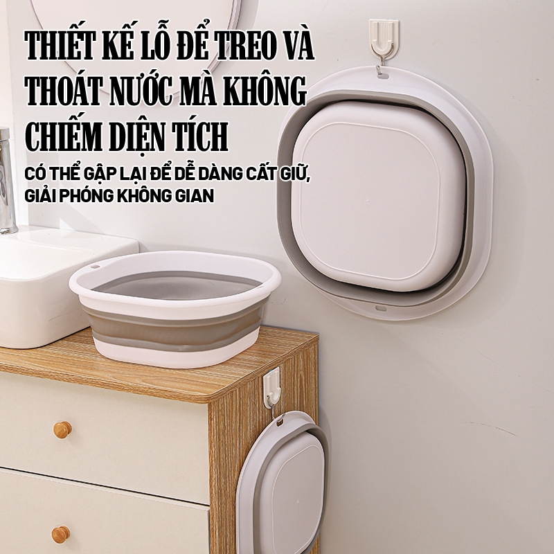 Kaleis Chậu Gấp Gọn Silicon Đa Năng Cho Gia Đình – Rửa Rau Củ Quả, Thau Rửa Mặt Bé, Gọn Nhẹ Tiện Dụng