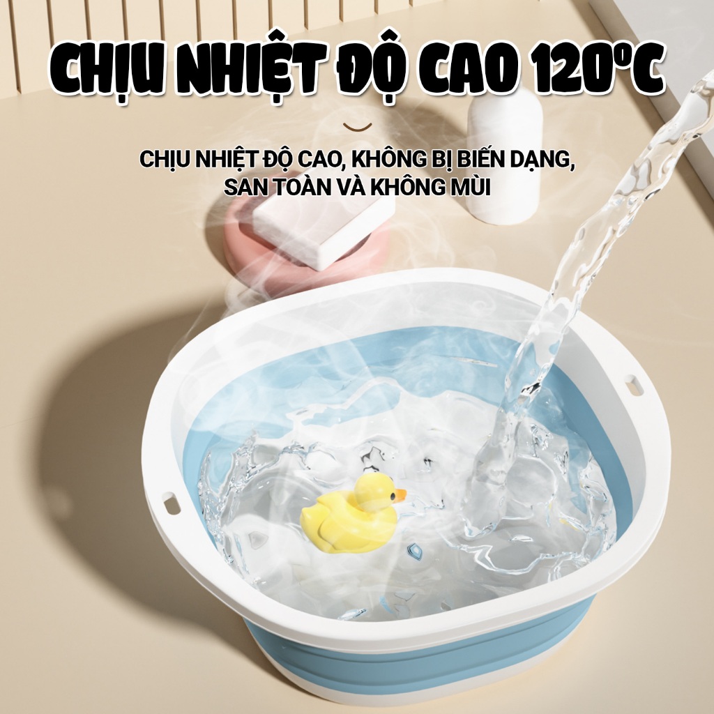 Kaleis Chậu Gấp Gọn Silicon Đa Năng Cho Gia Đình – Rửa Rau Củ Quả, Thau Rửa Mặt Bé, Gọn Nhẹ Tiện Dụng